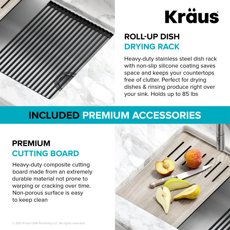Kraus Bellucci 30'' White Granite Composite Undermount Kitchen Sink with Accessories