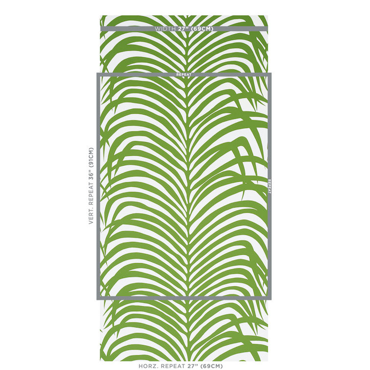 Jungle Green Zebra Palm Non-pasted Wallpaper