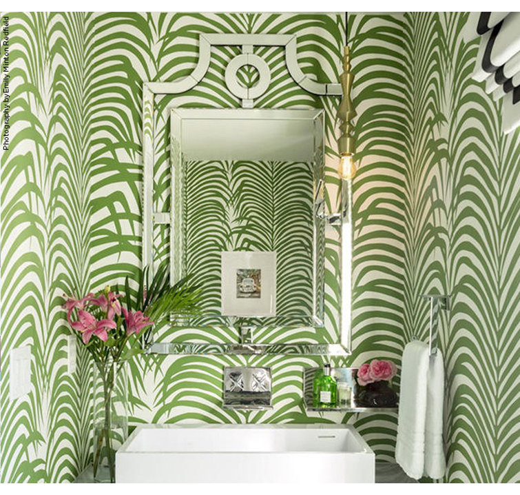 Jungle Green Zebra Palm Non-pasted Wallpaper