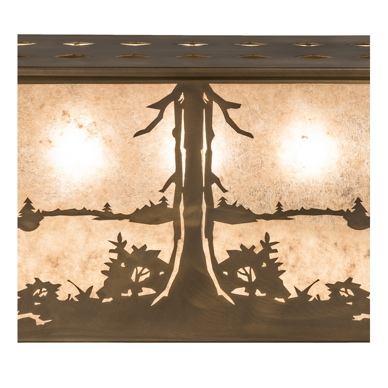 Adirondack Inspired Copper & Glass 45" Island Pendant with Wildlife Motif