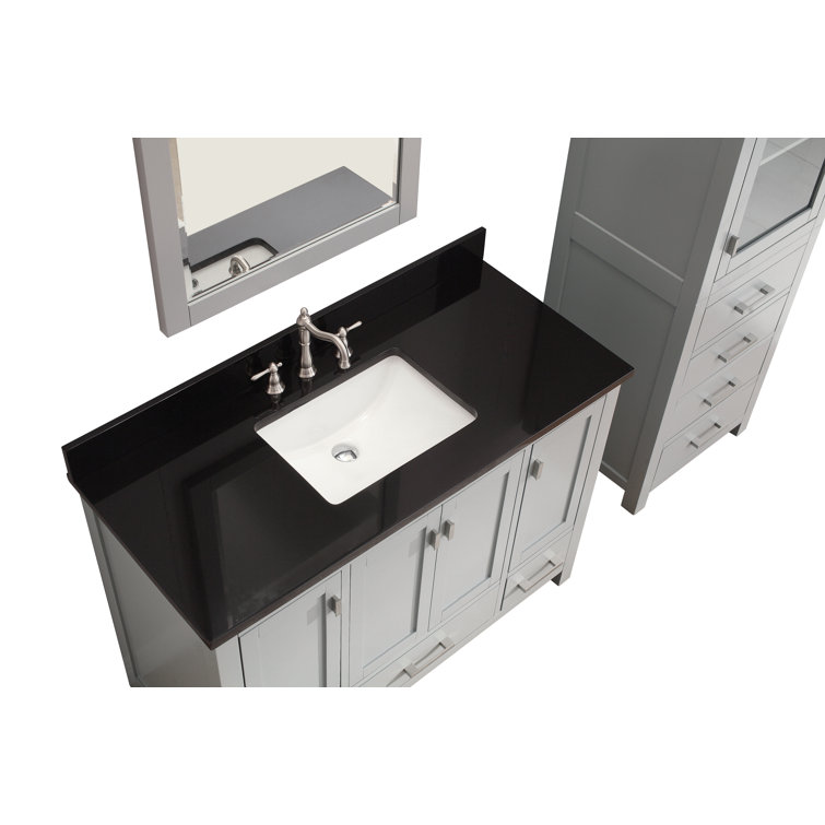 Chilled Gray 48" Stone Top Single Sink Vanity