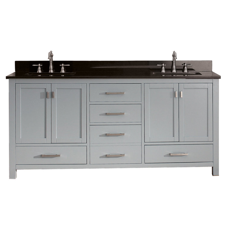 Chilled Gray 73'' Double Vanity with Cala White Top