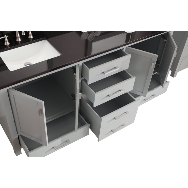 Chilled Gray 73'' Double Vanity with Cala White Top