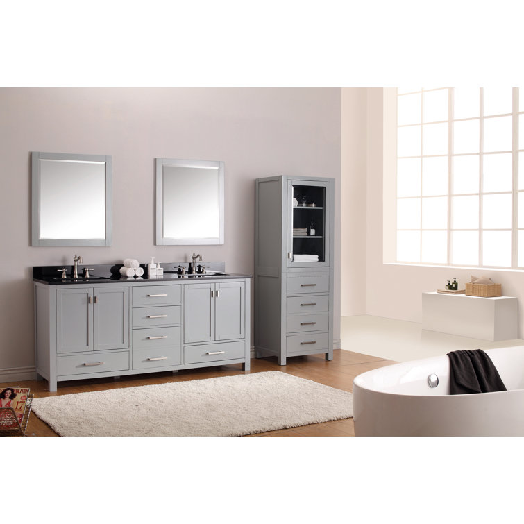 Chilled Gray 73'' Double Vanity with Cala White Top