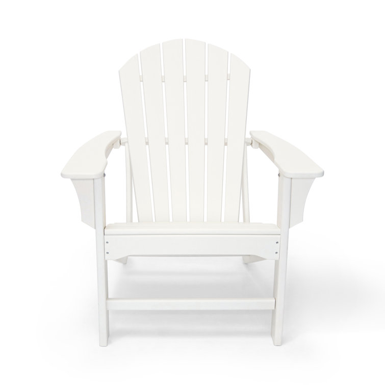 Hampton White HDPE Outdoor Adirondack Chair with Wide Armrests