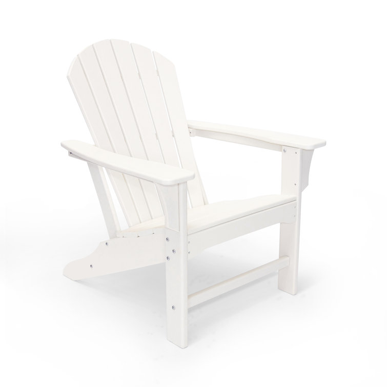 Hampton White HDPE Outdoor Adirondack Chair with Wide Armrests
