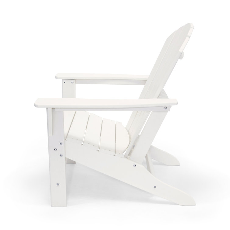 Hampton White HDPE Outdoor Adirondack Chair with Wide Armrests