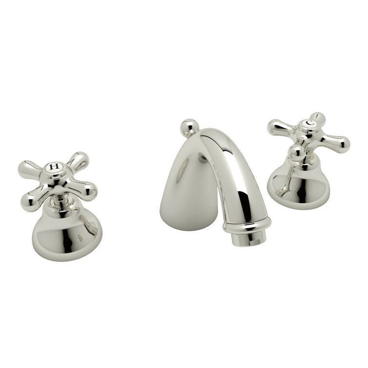 Elegant Polished Nickel 8'' Widespread Traditional Lavatory Faucet