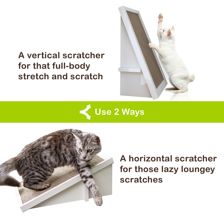 Aspen White Incline Cat Scratcher with Sustainable Board
