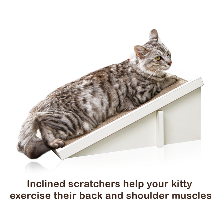 Aspen White Incline Cat Scratcher with Sustainable Board