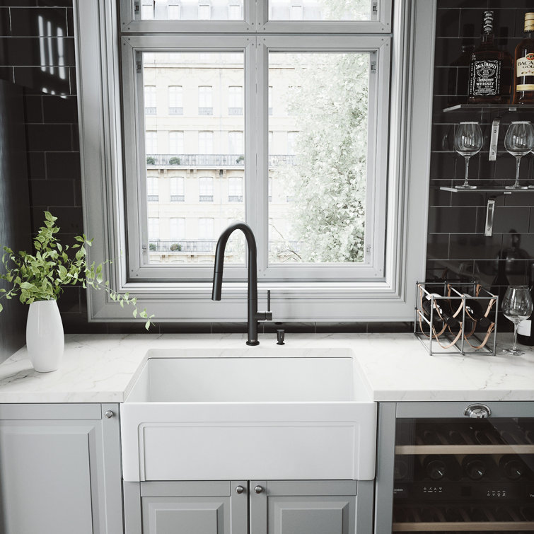 Matte Black Brass Pull-Down Kitchen Faucet with Soap Dispenser