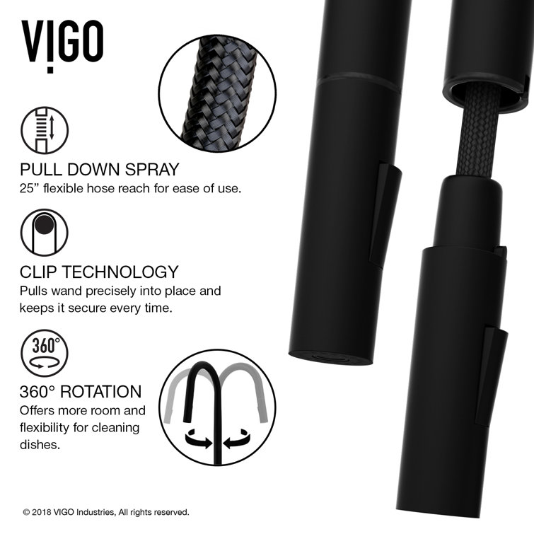 Matte Black Brass Pull-Down Kitchen Faucet with Soap Dispenser