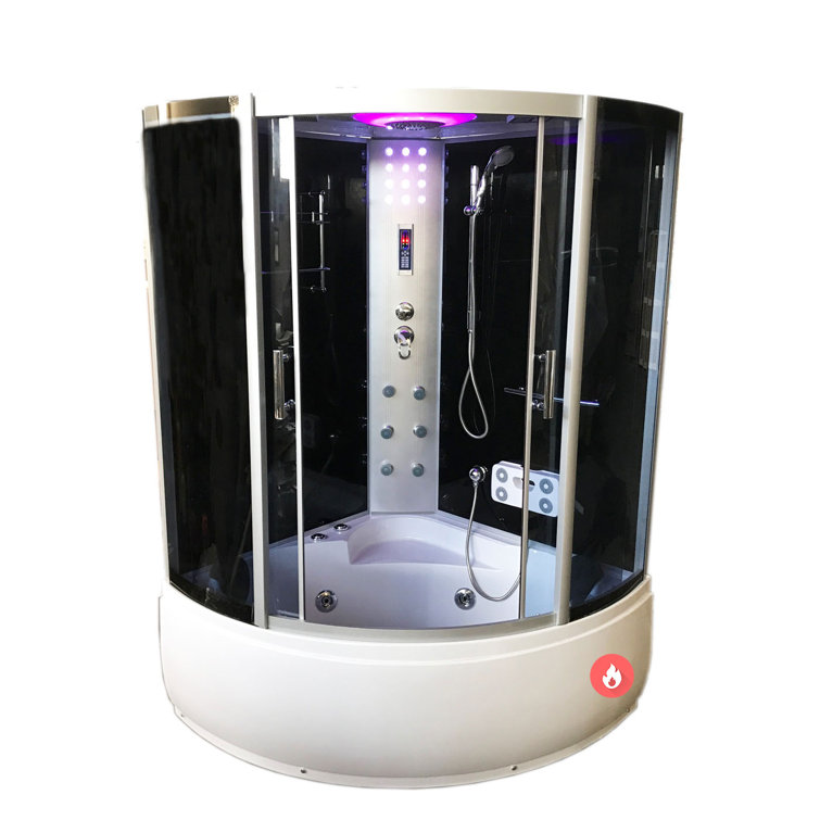 Milan 49'' White Acrylic Corner Whirlpool Bathtub with Digital Control