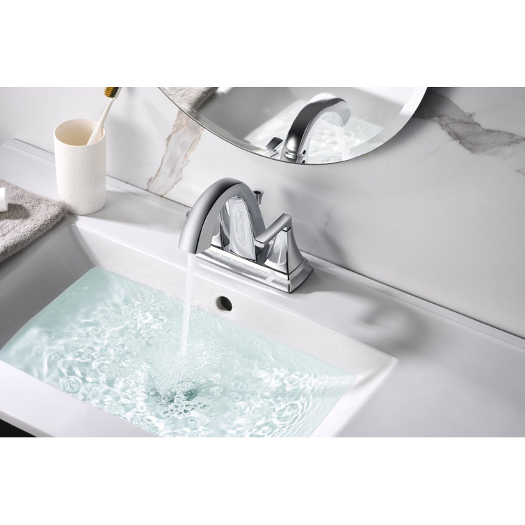Chrome Polished 2-Handle Centerset Bathroom Faucet with Drain Assembly