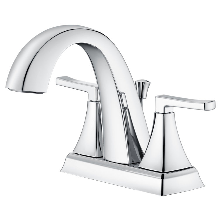 Chrome Polished 2-Handle Centerset Bathroom Faucet with Drain Assembly