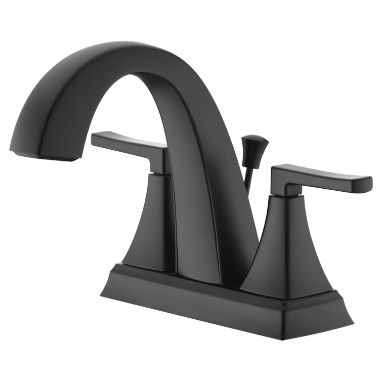 Matte Black Zinc Two-Handle Centerset Bathroom Faucet