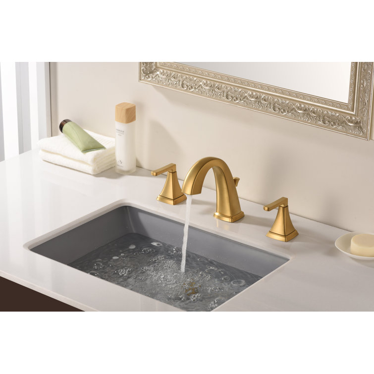 Brushed Gold Stainless Steel 2-Handle Bathroom Faucet with Drain Assembly