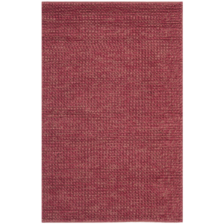 Handmade Red Braided Wool Area Rug, 2'6" x 3'10"