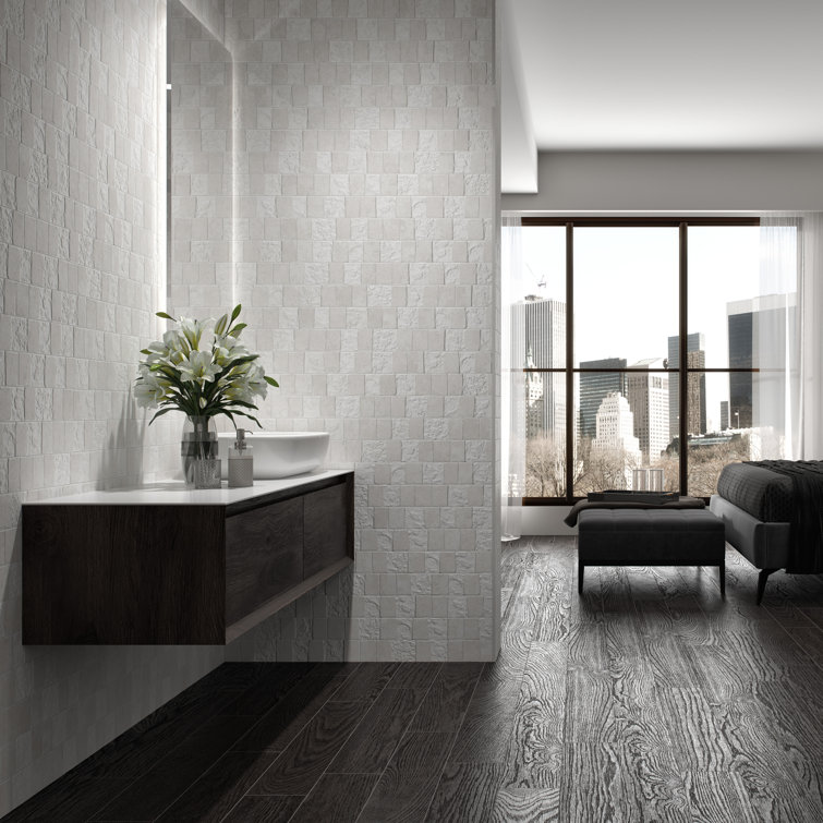 Blend 3" x 17.5" Matte White Porcelain Subway Wall Tile