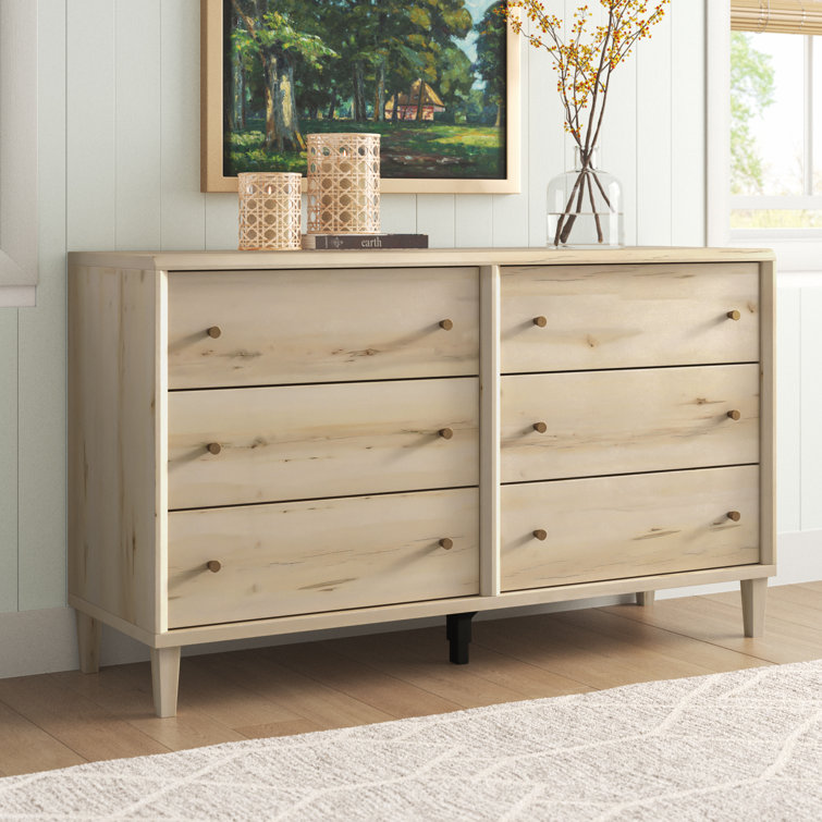 Pacific Maple 6-Drawer Double Horizontal Dresser