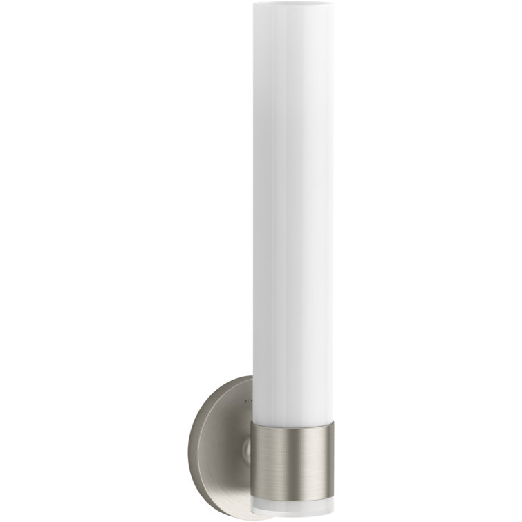 Purist 17" Brushed Nickel Frosted Glass Bathroom Wall Sconce