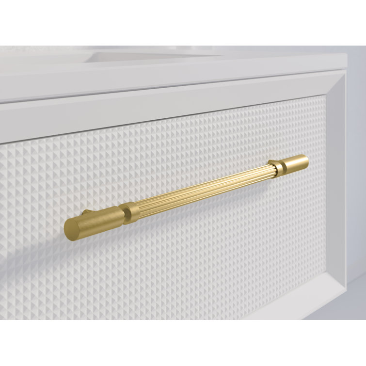 Enivo 37" White Solid Wood Floating Bathroom Vanity