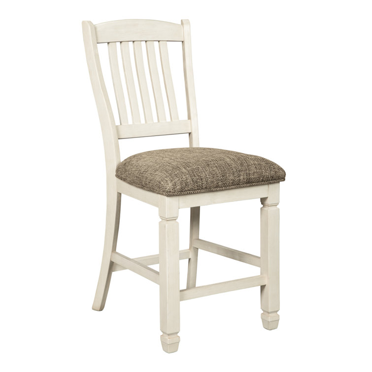 Antique White 24.5" Backless Bar Stool with Woven Seat