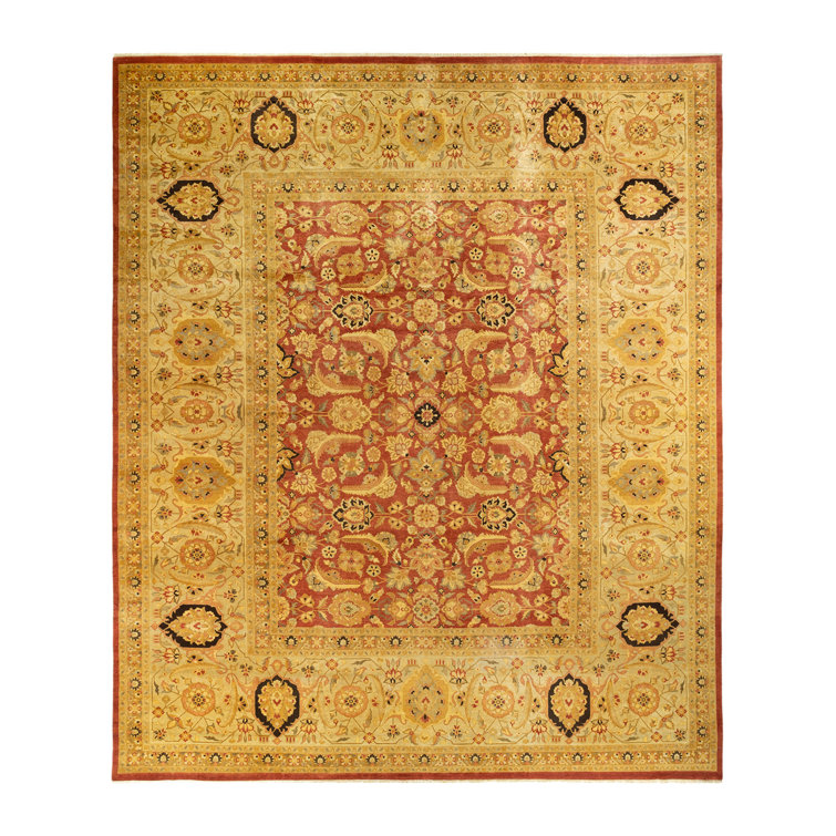 Mogul Hand-Knotted Traditional Red Wool Area Rug 12'3" x 15'5"