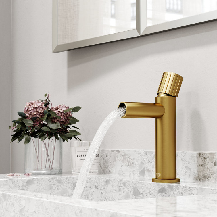 Ashford Matte Brushed Gold High Arc Single-Hole Bathroom Faucet