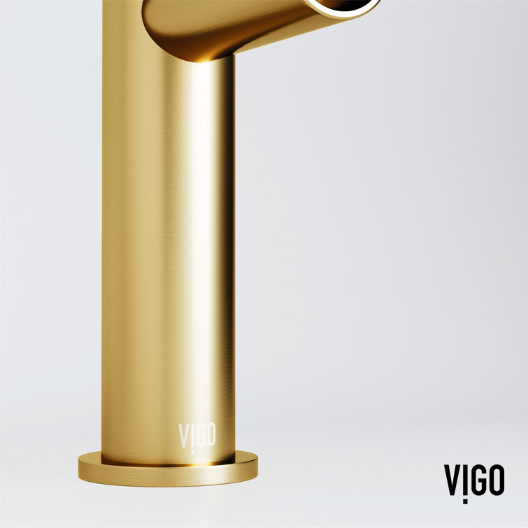 Ashford Matte Brushed Gold High Arc Single-Hole Bathroom Faucet