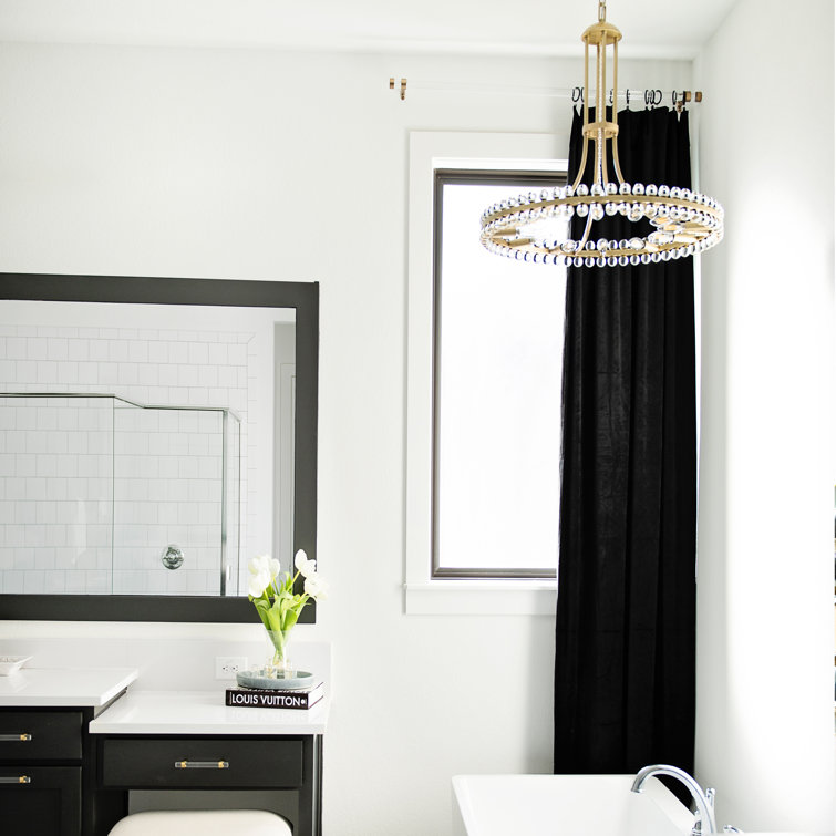 Clover Aged Brass 8-Light Chandelier with Crystal Glass Beads