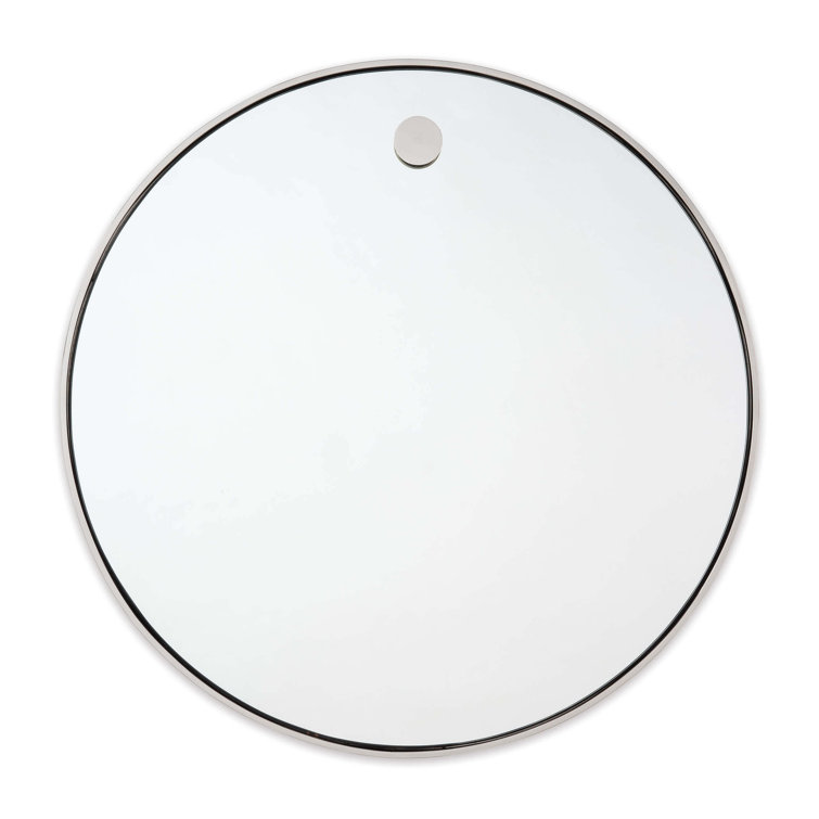 Minimalist Round Silver Wall Mount Accent Mirror