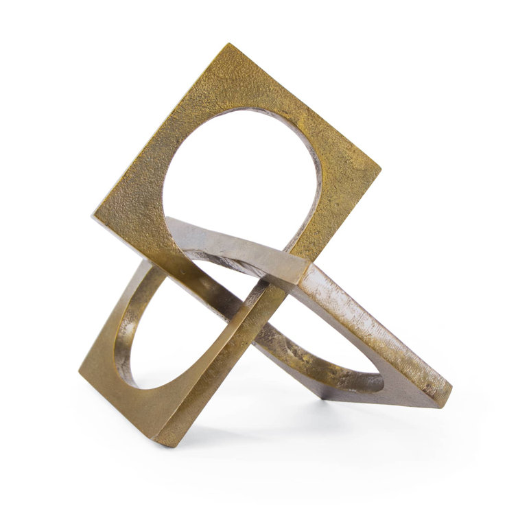 Brasstone Angular & Curved Metal Sculpture, 10.25"