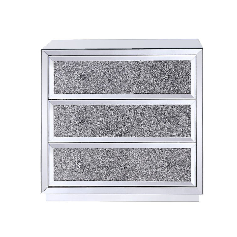 Mirage 32'' Mirrored Glass Console Table with Faux Crystal Inlays
