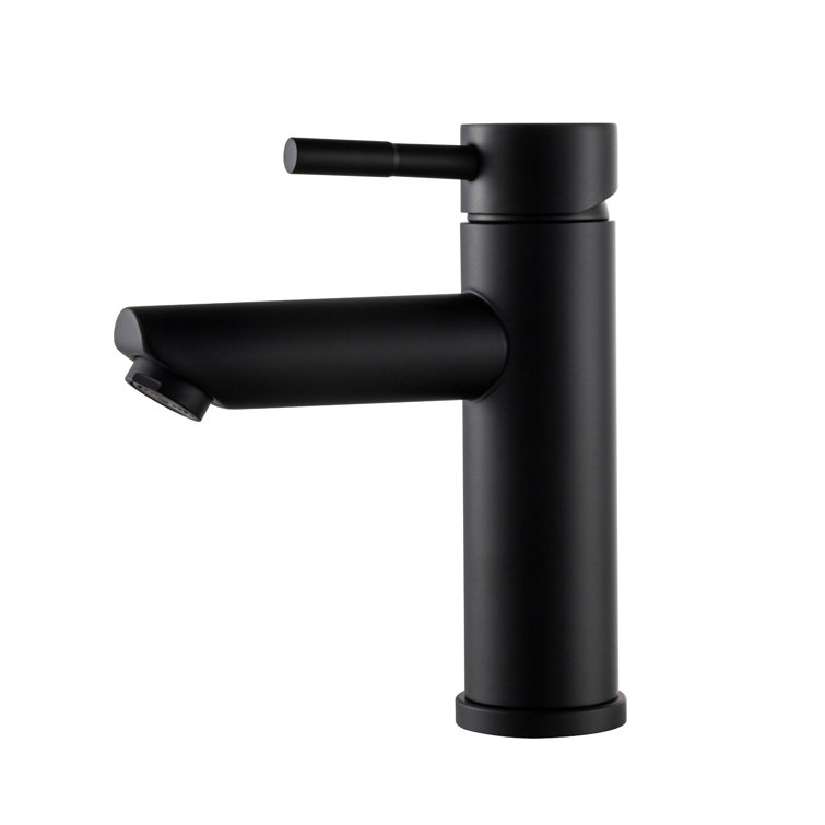 Matte Black Stainless Steel Single-Handle Bathroom Faucet