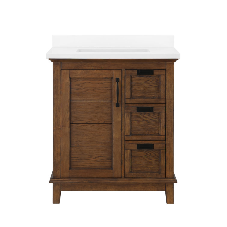 Pembroke 30" Antique Coffee Single Sink Bathroom Vanity with Ash Veneer