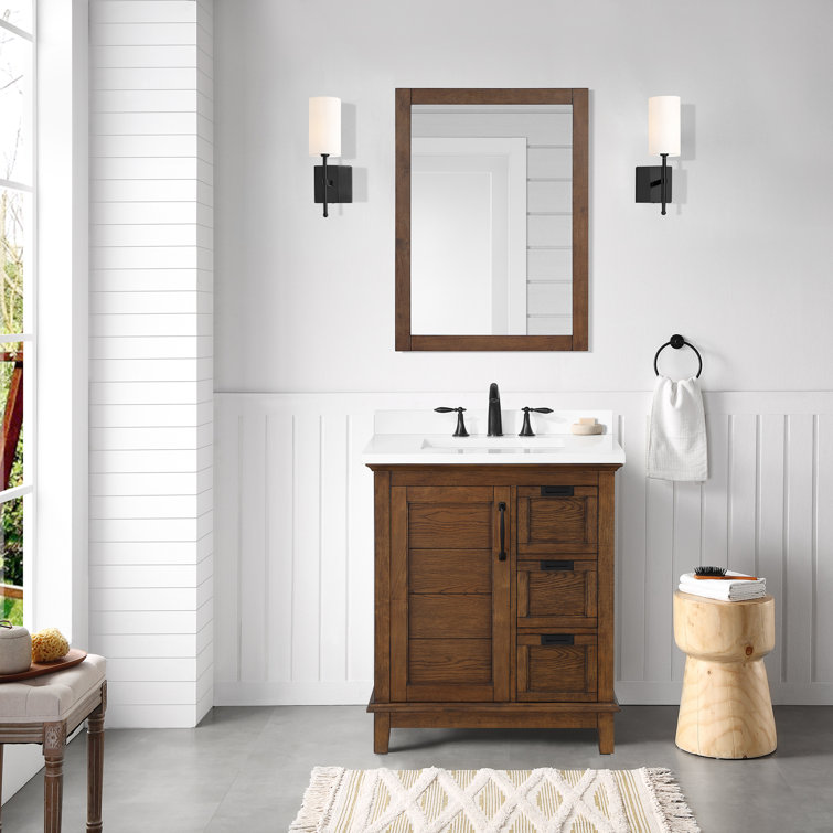 Pembroke 30" Antique Coffee Single Sink Bathroom Vanity with Ash Veneer