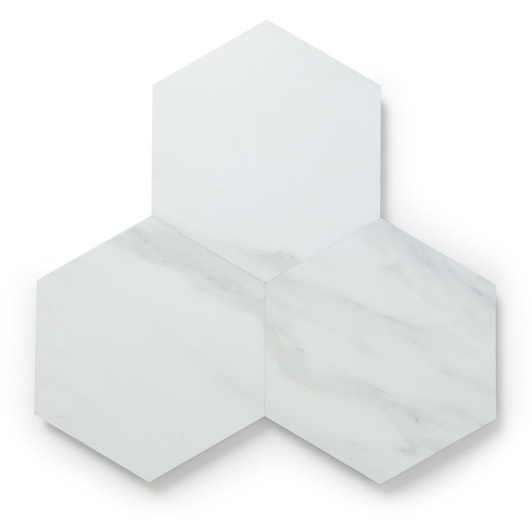 Light Gray Hexagon Vinyl Tile Flooring with Urethane Ceramic Protection