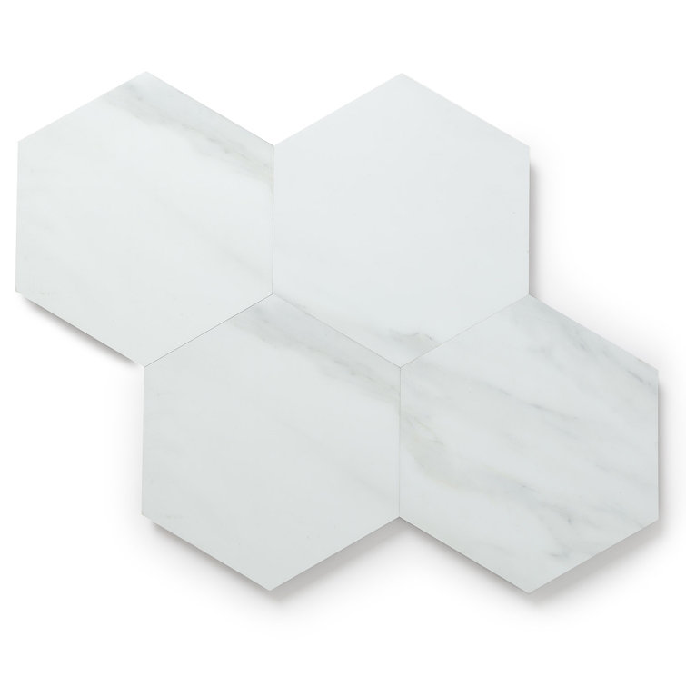 Light Gray Hexagon Vinyl Tile Flooring with Urethane Ceramic Protection