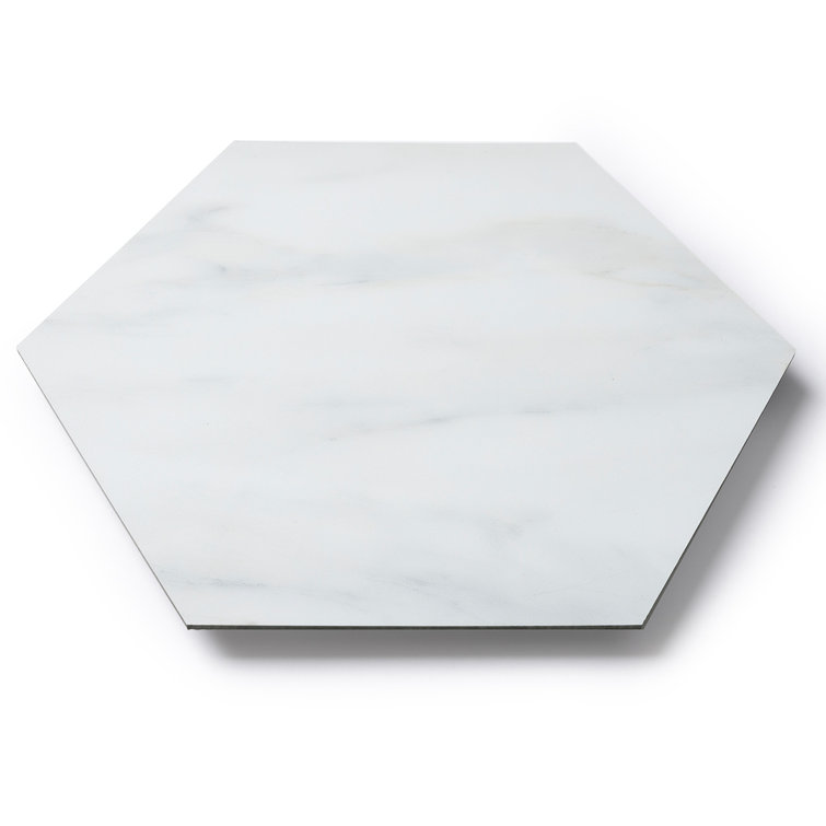 Light Gray Hexagon Vinyl Tile Flooring with Urethane Ceramic Protection