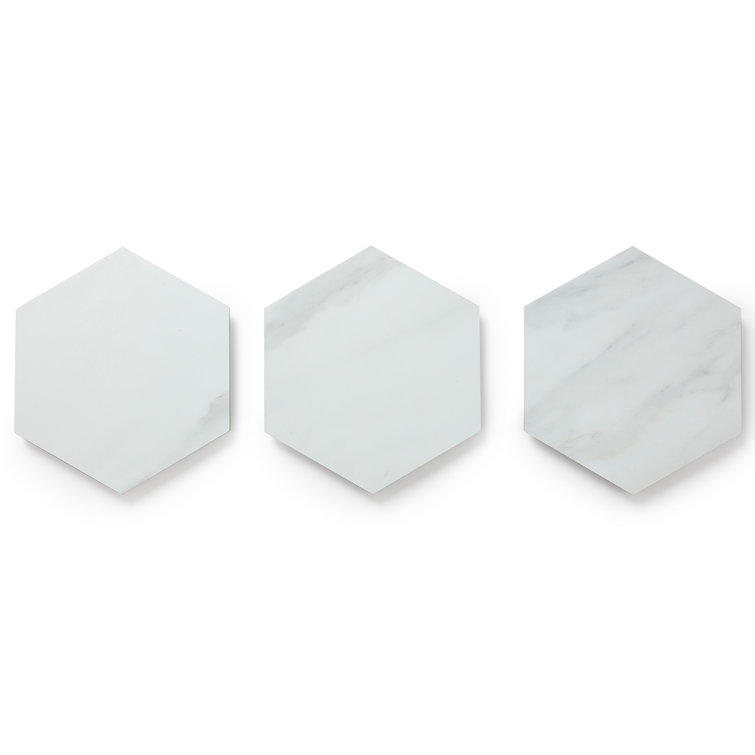 Light Gray Hexagon Vinyl Tile Flooring with Urethane Ceramic Protection