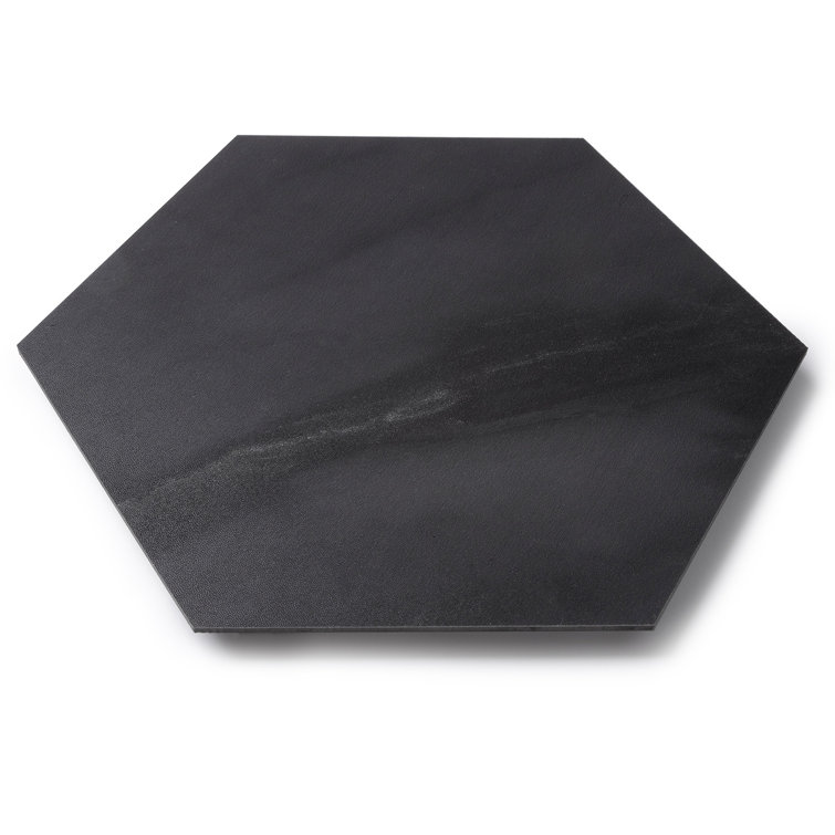 Meteorite Black Hexagon Matte Vinyl Mosaic Tile