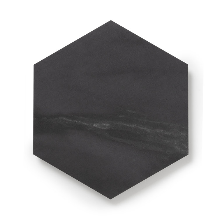 Meteorite Black Hexagon Matte Vinyl Mosaic Tile