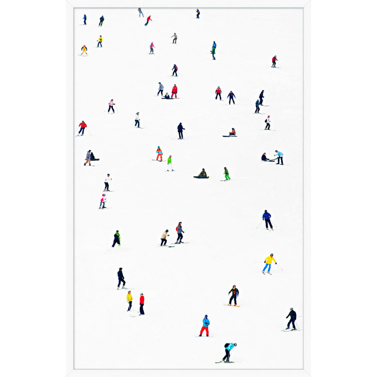 Colorful Skiers on Snowy Mountain Print