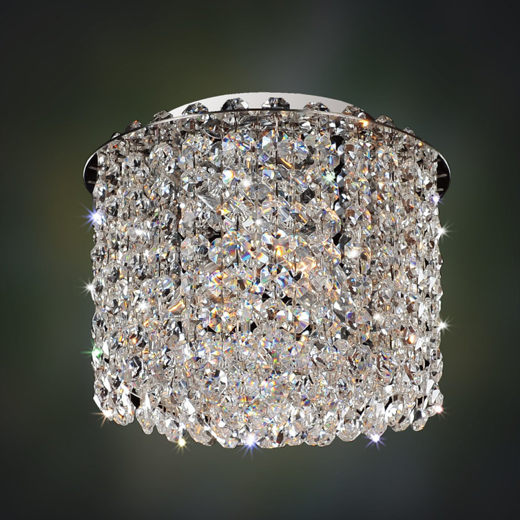 Milieu Metro 7" Chrome Crystal Drum Flush Mount Light