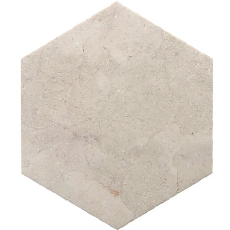 10" Beige Hexagon Marble Look Wall & Floor Tile