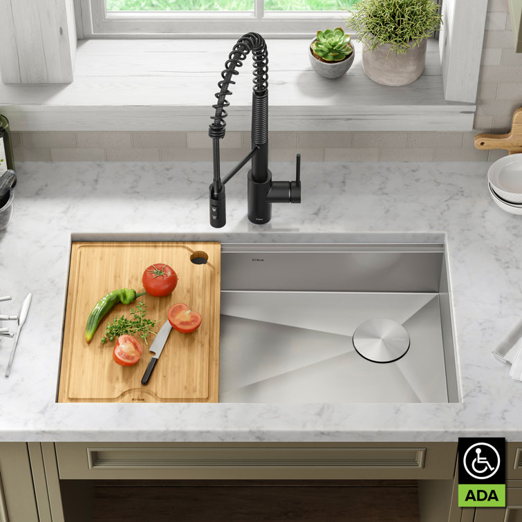 Kore 32" Stainless Steel Drop-in Single Bowl Kitchen Sink with Accessories