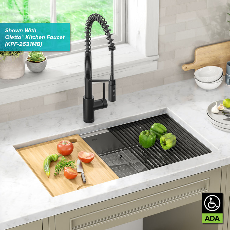 Kore 32" Stainless Steel Drop-in Single Bowl Kitchen Sink with Accessories
