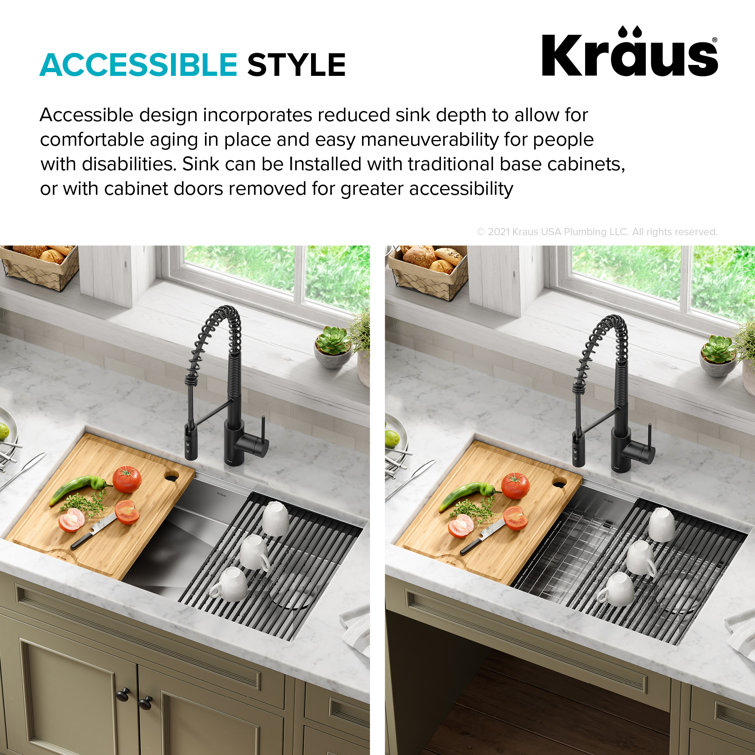 Kore 32" Stainless Steel Drop-in Single Bowl Kitchen Sink with Accessories