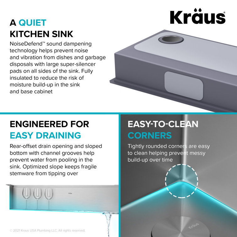 Kore 32" Stainless Steel Drop-in Single Bowl Kitchen Sink with Accessories